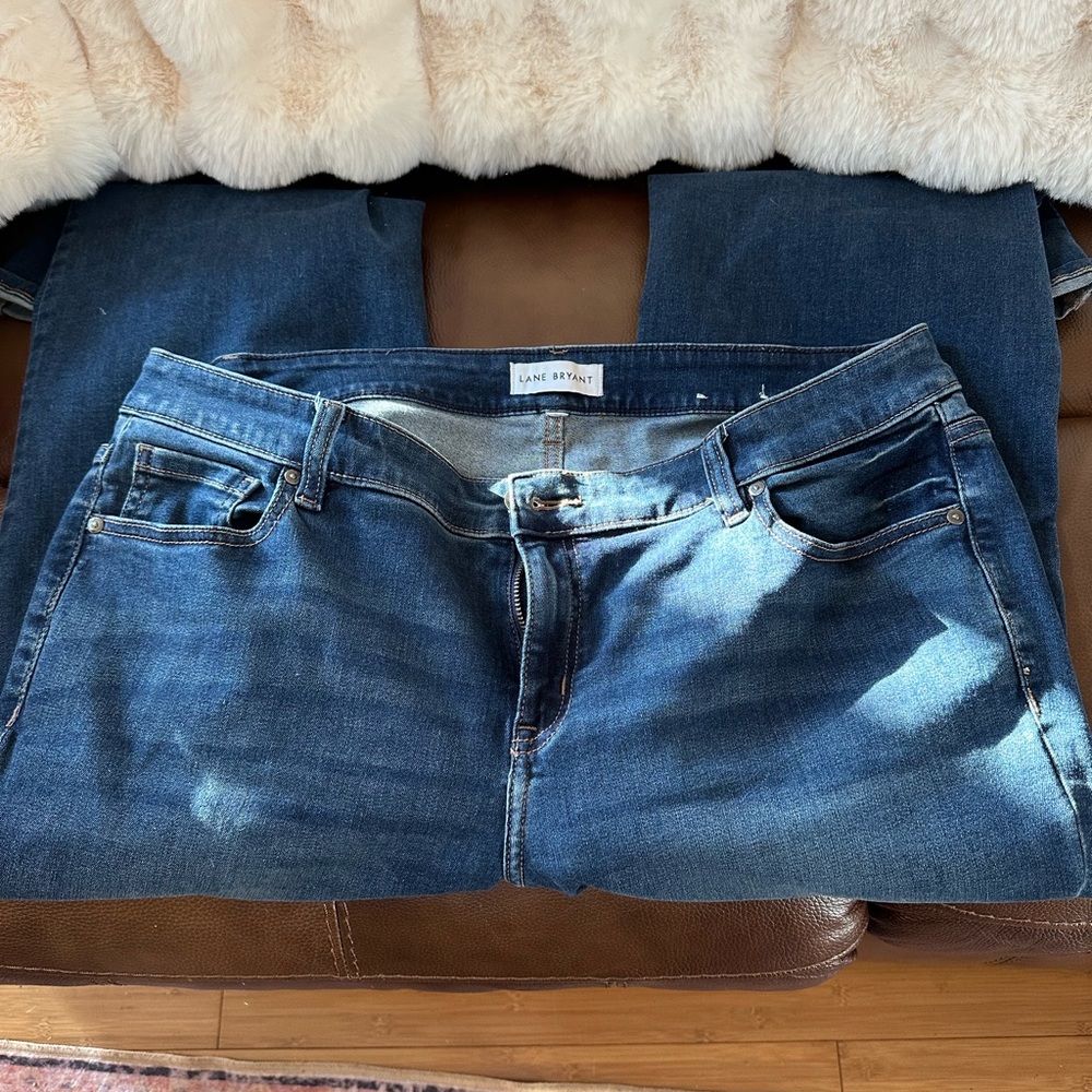 LANE BRYANT Size 16 women'ss blue, lightly distressed blue jeans